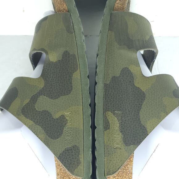 BIRKENSTOCK Women Arizona EU40 US9 Camo Green Birko-Flor SoftFB Slide Sandals - Picture 16 of 16